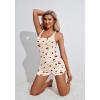 imageEkouaer Womens Cami Pajama Set Sleeveless Racerback Tank Top Pjs Soft SleepwearCherry Teddy Bear Silhouette