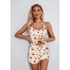 imageEkouaer Womens Cami Pajama Set Sleeveless Racerback Tank Top Pjs Soft SleepwearCherry Teddy Bear Silhouette