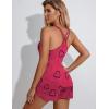 imageEkouaer Womens Cami Pajama Set Sleeveless Racerback Tank Top Pjs Soft SleepwearHeart Print
