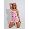 imageEkouaer Womens Cami Pajama Set Sleeveless Racerback Tank Top Pjs Soft SleepwearPink Striped Teddy Bear