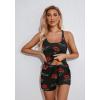 imageEkouaer Womens Cami Pajama Set Sleeveless Racerback Tank Top Pjs Soft SleepwearRed Lip
