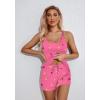 imageEkouaer Womens Cami Pajama Set Sleeveless Racerback Tank Top Pjs Soft SleepwearRose Pink Cherry Teddy Bear