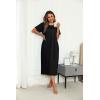 imageEkouaer Womens House Dress with Pockets Long Nightgowns for Women House Dress Pleated Front Moo Moos for Women SXXXLBlack