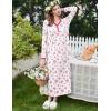 imageEkouaer Womens Long Sleeve Nightgown Full Length Sleepwear Long Sleepshirts Henley Sleep Dress S4XLBig Pink Flower