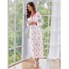 imageEkouaer Womens Long Sleeve Nightgown Full Length Sleepwear Long Sleepshirts Henley Sleep Dress S4XLBig Pink Flower