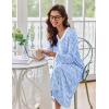 imageEkouaer Womens Long Sleeve Nightgown Full Length Sleepwear Long Sleepshirts Henley Sleep Dress S4XLBlue Leaves