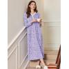 imageEkouaer Womens Long Sleeve Nightgown Full Length Sleepwear Long Sleepshirts Henley Sleep Dress S4XLPurple Floral