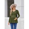 imageEkouaer Womens Maternity Shirts Long Sleeve Pregnancy Tops for Women V Neck Tunic Blouses ClothesArmy Green