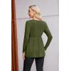 imageEkouaer Womens Maternity Shirts Long Sleeve Pregnancy Tops for Women V Neck Tunic Blouses ClothesArmy Green