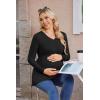 imageEkouaer Womens Maternity Shirts Long Sleeve Pregnancy Tops for Women V Neck Tunic Blouses ClothesBlack