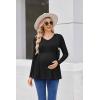 imageEkouaer Womens Maternity Shirts Long Sleeve Pregnancy Tops for Women V Neck Tunic Blouses ClothesBlack