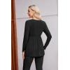 imageEkouaer Womens Maternity Shirts Long Sleeve Pregnancy Tops for Women V Neck Tunic Blouses ClothesBlack