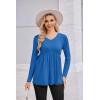imageEkouaer Womens Maternity Shirts Long Sleeve Pregnancy Tops for Women V Neck Tunic Blouses ClothesBlue