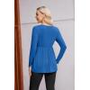 imageEkouaer Womens Maternity Shirts Long Sleeve Pregnancy Tops for Women V Neck Tunic Blouses ClothesBlue