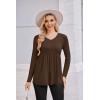 imageEkouaer Womens Maternity Shirts Long Sleeve Pregnancy Tops for Women V Neck Tunic Blouses ClothesBrown
