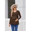 imageEkouaer Womens Maternity Shirts Long Sleeve Pregnancy Tops for Women V Neck Tunic Blouses ClothesBrown