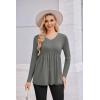 imageEkouaer Womens Maternity Shirts Long Sleeve Pregnancy Tops for Women V Neck Tunic Blouses ClothesDark Grey
