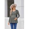 imageEkouaer Womens Maternity Shirts Long Sleeve Pregnancy Tops for Women V Neck Tunic Blouses ClothesDark Grey