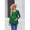 imageEkouaer Womens Maternity Shirts Long Sleeve Pregnancy Tops for Women V Neck Tunic Blouses ClothesGreen
