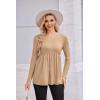 imageEkouaer Womens Maternity Shirts Long Sleeve Pregnancy Tops for Women V Neck Tunic Blouses ClothesKhaki