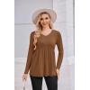 imageEkouaer Womens Maternity Shirts Long Sleeve Pregnancy Tops for Women V Neck Tunic Blouses ClothesLight Brown