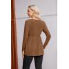 imageEkouaer Womens Maternity Shirts Long Sleeve Pregnancy Tops for Women V Neck Tunic Blouses ClothesLight Brown