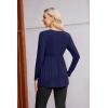 imageEkouaer Womens Maternity Shirts Long Sleeve Pregnancy Tops for Women V Neck Tunic Blouses ClothesNavy Blue