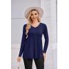 imageEkouaer Womens Maternity Shirts Long Sleeve Pregnancy Tops for Women V Neck Tunic Blouses ClothesNavy Blue
