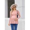 imageEkouaer Womens Maternity Shirts Long Sleeve Pregnancy Tops for Women V Neck Tunic Blouses ClothesPink