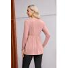imageEkouaer Womens Maternity Shirts Long Sleeve Pregnancy Tops for Women V Neck Tunic Blouses ClothesPink