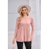 imageEkouaer Womens Maternity Shirts Long Sleeve Pregnancy Tops for Women V Neck Tunic Blouses ClothesPink
