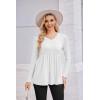 imageEkouaer Womens Maternity Shirts Long Sleeve Pregnancy Tops for Women V Neck Tunic Blouses ClothesWhite