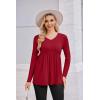 imageEkouaer Womens Maternity Shirts Long Sleeve Pregnancy Tops for Women V Neck Tunic Blouses ClothesWine Red