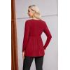 imageEkouaer Womens Maternity Shirts Long Sleeve Pregnancy Tops for Women V Neck Tunic Blouses ClothesWine Red