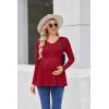 imageEkouaer Womens Maternity Shirts Long Sleeve Pregnancy Tops for Women V Neck Tunic Blouses ClothesWine Red