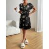 imageEkouaer Womens Nightgown Short Sleeve Night Dress Printed Sleepwear Soft Sleep Shirt S3XLBlack Star
