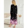 imageEkouaer Womens Nightgown VNeck Loungewear Long Sleeve Sleepwear Full Length Nightgown for Women S4XLBlack Pink Sakura