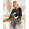 imageEkouaer Womens Nightgown VNeck Loungewear Long Sleeve Sleepwear Full Length Nightgown for Women S4XLGrey