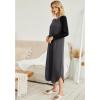 imageEkouaer Womens Nightgown VNeck Loungewear Long Sleeve Sleepwear Full Length Nightgown for Women S4XLGrey