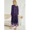 imageEkouaer Womens Nightgown VNeck Loungewear Long Sleeve Sleepwear Full Length Nightgown for Women S4XLPurple Florals