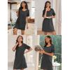 imageEkouaer Womens Nightgowns Short Sleeve Cotton Sleepwear Crew Neck Loungewear Color Block Nightshirt Summer DressesDark Grey