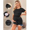 imageEkouaer Womens Nursing Tops 3 Packs Short Sleeve Breastfeeding Shirts Double Layer Postpartum Shirt SXXLBlackDeep GreyGrass Green