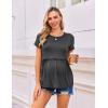 imageEkouaer Womens Nursing Tops 3 Packs Short Sleeve Breastfeeding Shirts Double Layer Postpartum Shirt SXXLBlackdark Graydeep Green