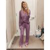imageEkouaer Womens Pajama Sets Long Sleeve Button Down 2 Piece Pjs Soft Lounge Sets Notch Collar SleepwearCherry Red