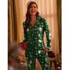 imageEkouaer Womens Pajama Sets Long Sleeve Button Down 2 Piece Pjs Soft Lounge Sets Notch Collar SleepwearChristmas Green