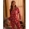 imageEkouaer Womens Pajama Sets Long Sleeve Button Down 2 Piece Pjs Soft Lounge Sets Notch Collar SleepwearChristmas Red