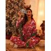 imageEkouaer Womens Pajama Sets Long Sleeve Button Down 2 Piece Pjs Soft Lounge Sets Notch Collar SleepwearChristmas Red
