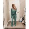 imageEkouaer Womens Pajama Sets Long Sleeve Button Down 2 Piece Pjs Soft Lounge Sets Notch Collar SleepwearGreen