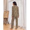 imageEkouaer Womens Pajama Sets Long Sleeve Button Down 2 Piece Pjs Soft Lounge Sets Notch Collar SleepwearLeopard