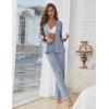 imageEkouaer Womens Pajama Sets Long Sleeve Button Down 2 Piece Pjs Soft Lounge Sets Notch Collar SleepwearLight Blue